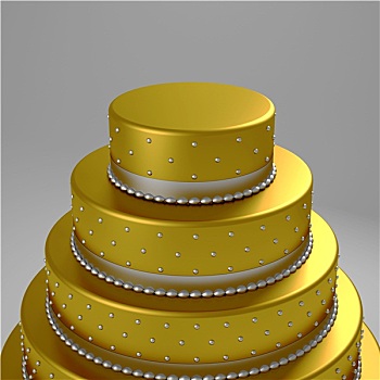 金色,婚礼蛋糕
