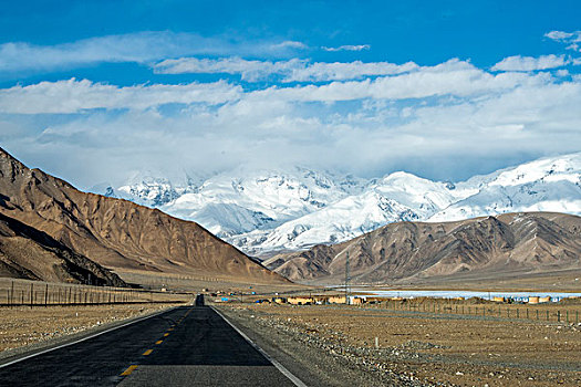新疆,雪山,公路,石山