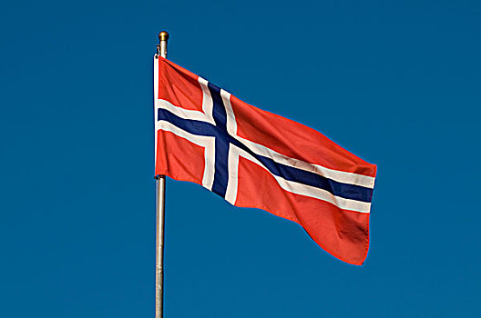 挪威,旗帜,蓝天