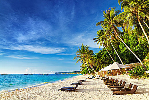 热带沙滩,长滩岛,菲律宾