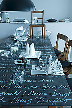 玻璃杯,黑板,桌面,白色,文字