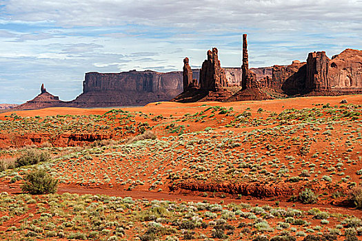 岩石构造,图腾,水池,纪念碑谷纳瓦霍部落公园,亚利桑那,美国,北美