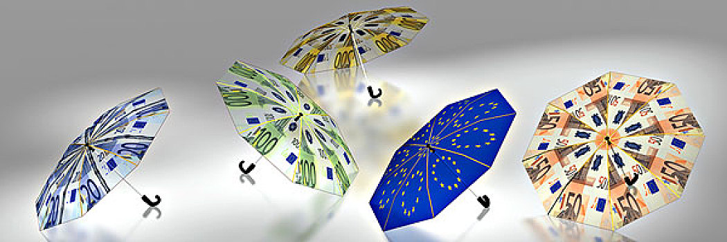 伞,装饰,欧盟,星,欧元,货币,象征,救助,包装,插画