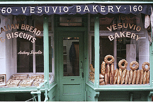 糕点店,窗户,纽约,美国
