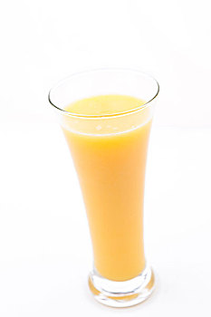 满杯,橙汁,白色背景