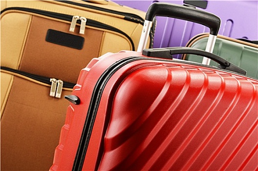 构图,彩色,旅行,手提箱