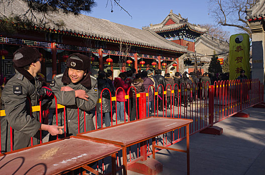 春节,庆贺,白云,庙宇,北京,中国