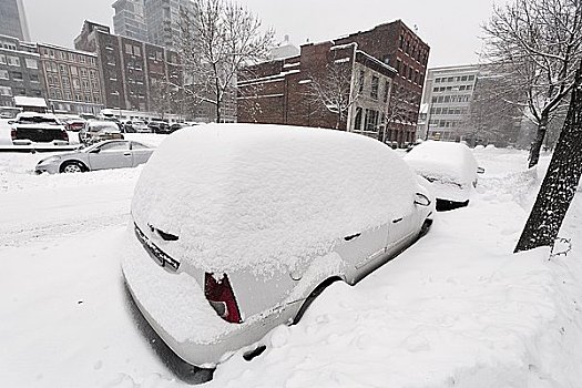 汽车,掩埋,雪中,加拿大