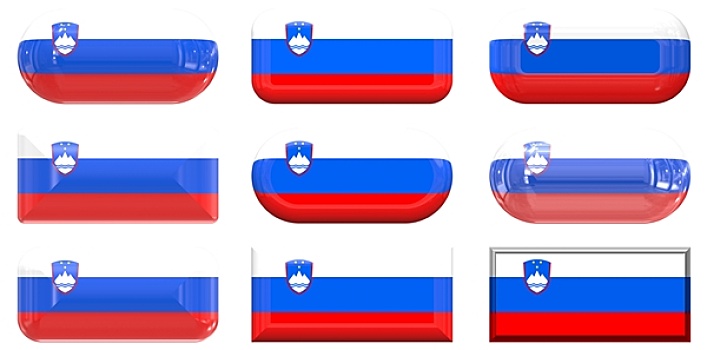 玻璃,扣,旗帜,斯洛文尼亚
