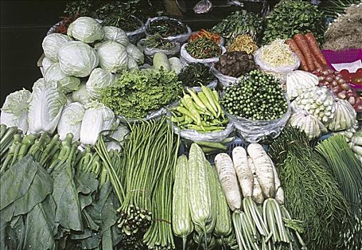 蔬菜,市场,曼谷,泰国