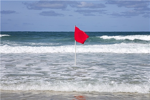红色,危险,游泳,警告,救生员,旗帜,急浪