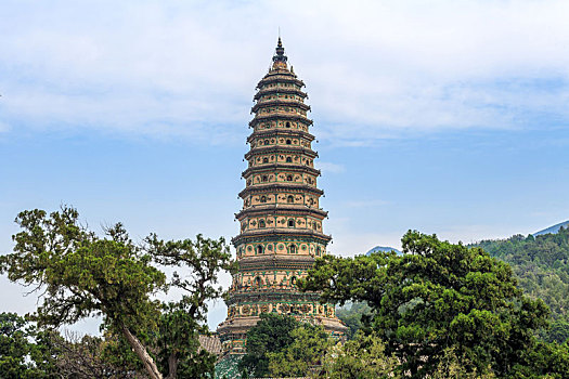 中國山西省臨汾市洪洞縣廣勝寺飛虹塔琉璃塔