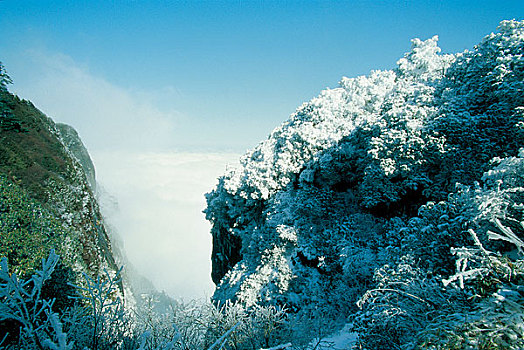 四川峨嵋山金顶雪景