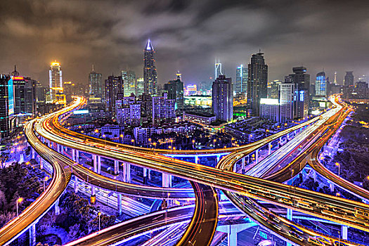 道路,人民廣場,背景,夜晚,上海,中國