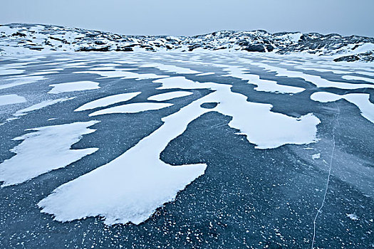 岩石海岸,冰冻,海洋