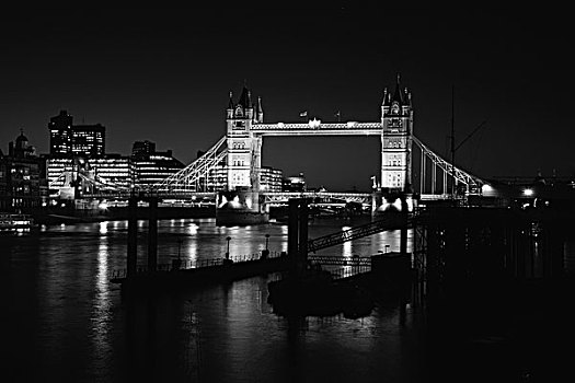 英国,伦敦,仰视,泰晤士河,塔桥