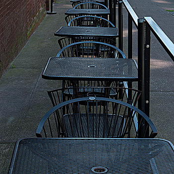 桌子,椅子,街边咖啡厅,西雅图,华盛顿,美国