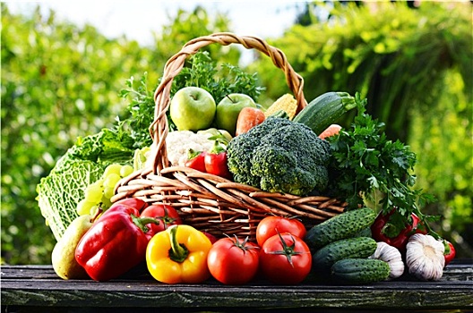 柳条篮,种类,生食,有机,蔬菜,花园