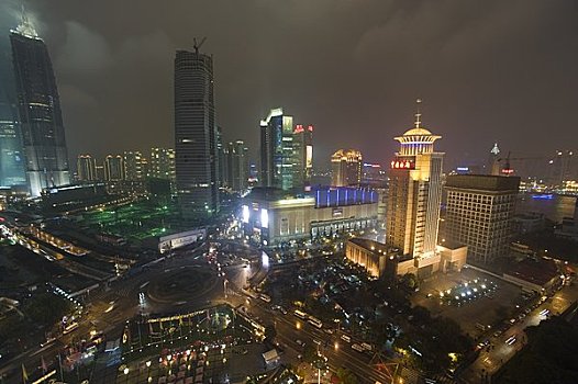 上海,夜晚,中国