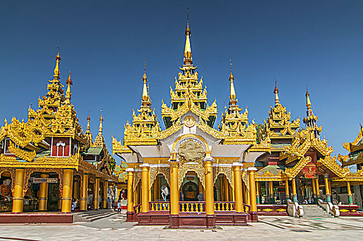 瑞光大金塔,神圣,金色,佛教,塔,仰光,缅甸