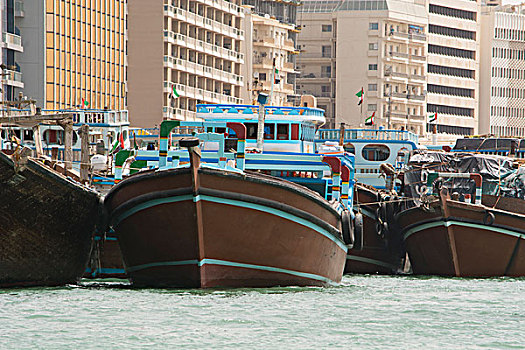 阿联酋,迪拜,历史,市区,传统,渔船,迪拜河