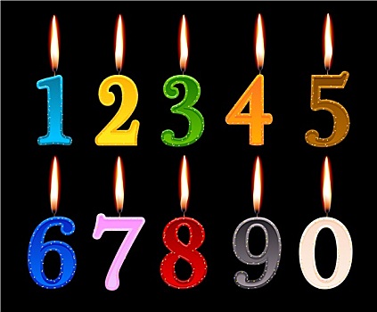 数字,蜡烛,生日快乐