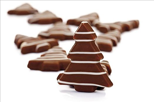 巧克力涂层,杏仁蛋白软糖,圣诞树