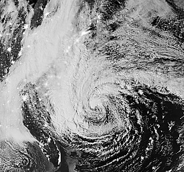卫星图,飓风,沙,十月