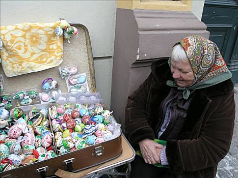 老太太,销售,复活节彩蛋,布拉格
