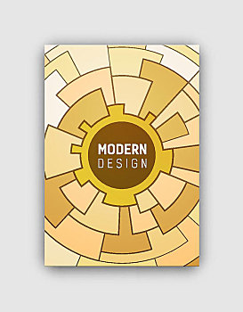 现代,设计,封面,矢量,插画,黄色,展示,褐色,圆形,图案,圆,白色,书目,桌面摆饰