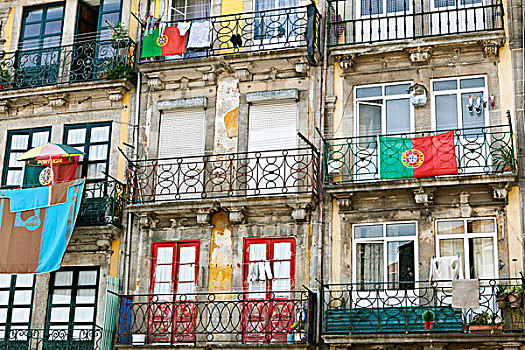 彩色,建筑,传统,房子,历史,中心,波尔图,葡萄牙