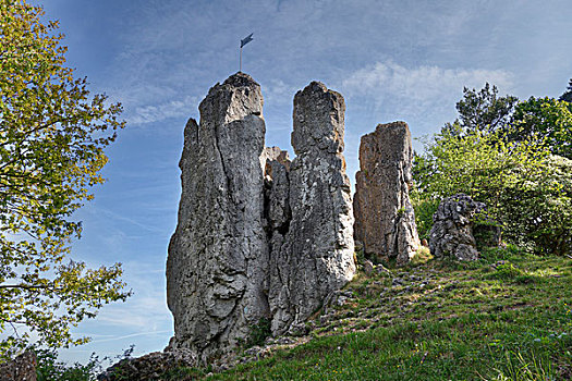 石头,靠近,市区,小,瑞士,上弗兰科尼亚,弗兰克尼亚,巴伐利亚,德国,欧洲