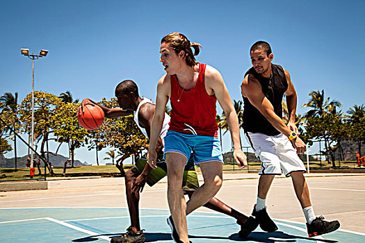 男性,篮球队,练习,篮球场