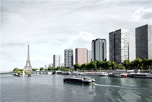 巴黎,驳船,赛纳河,埃菲尔铁塔