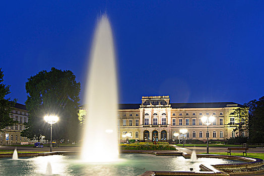 卡尔斯鲁厄,博物馆,自然博物馆,喷泉,巴登符腾堡,德国