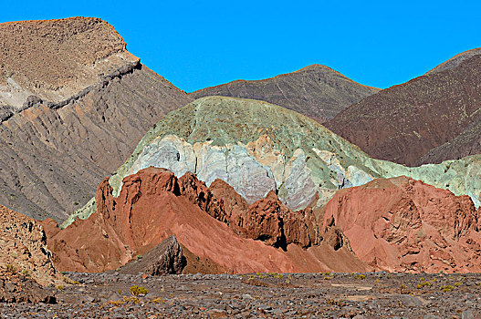 岩石构造,不同,彩色,阿塔卡马沙漠,彩虹谷,区域,安托法加斯塔,智利,南美