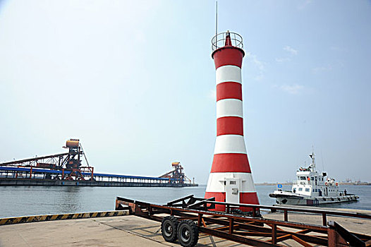 秦皇岛,港口,设施,煤码头,轮船,工业,运输,企业,钢结构,灯塔