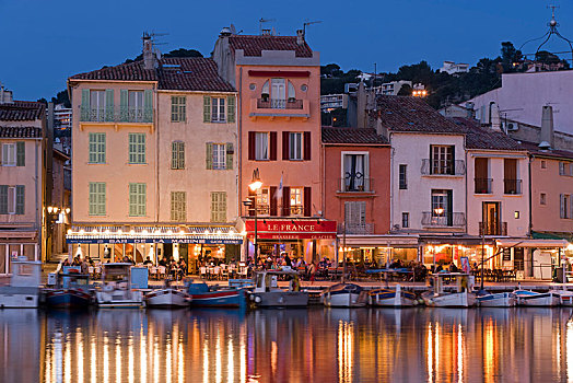 房子,港口,蓝色,钟点,光亮,餐馆,水,反射,法国,欧洲