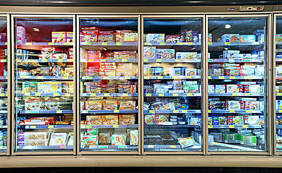 冷藏柜,多样,便捷,食物,自助,超市,德国,欧洲