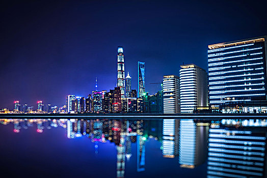 上海,中国,城市天际线,黄浦江
