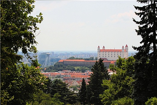 布拉迪斯拉瓦,天际线,城堡,桥,斯洛伐克