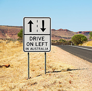 澳大利亚,标识,开车,左边,概念,安全