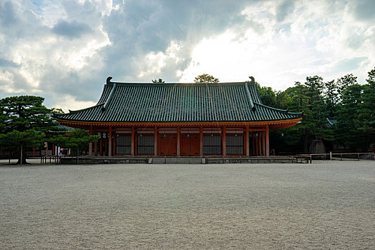 日本京都平安神宫额殿建筑景观