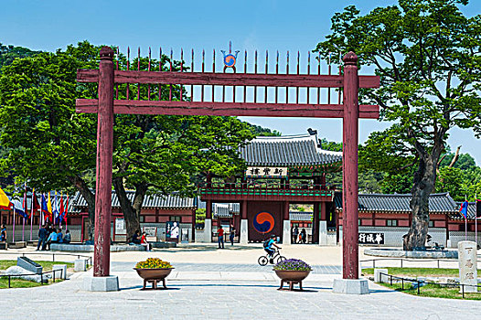 入口,世界遗产,要塞,水原,韩国