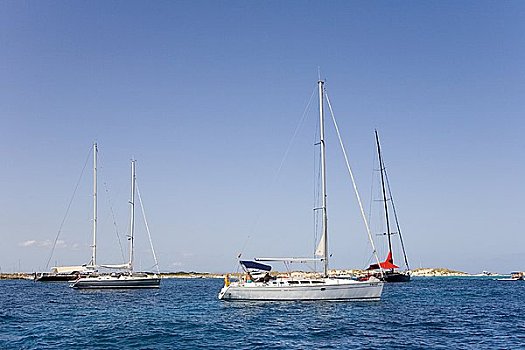 船,海洋,福门特拉岛,巴利阿里群岛,西班牙