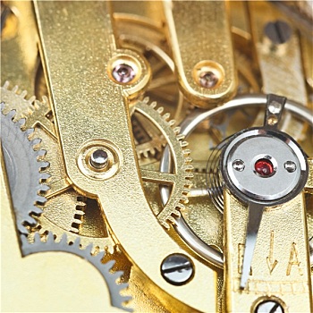 黄铜,机械,钟表机械,旧式,手表