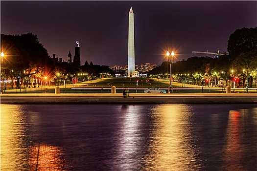 商场,史密森尼,华盛顿纪念碑,美国,纪念,晚间,星,华盛顿特区