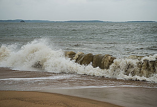 波浪,岸边,海洋,泡沫