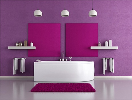 紫色,浴室