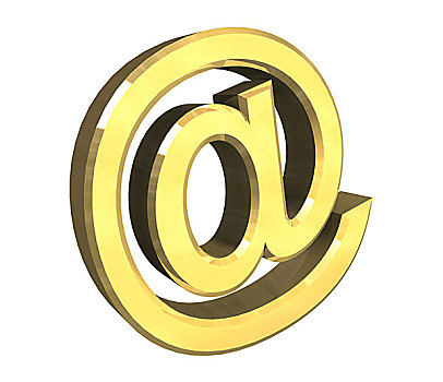 电子邮件,象征,金色